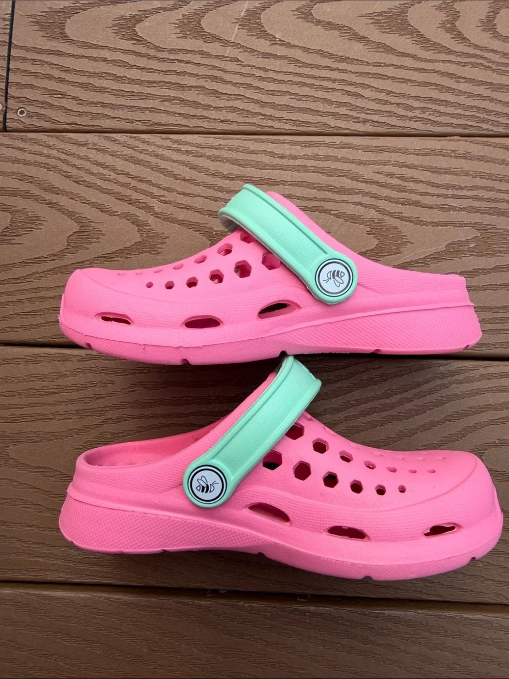 Joybees Kids Pink Clog Sandals with Mint Green Strap